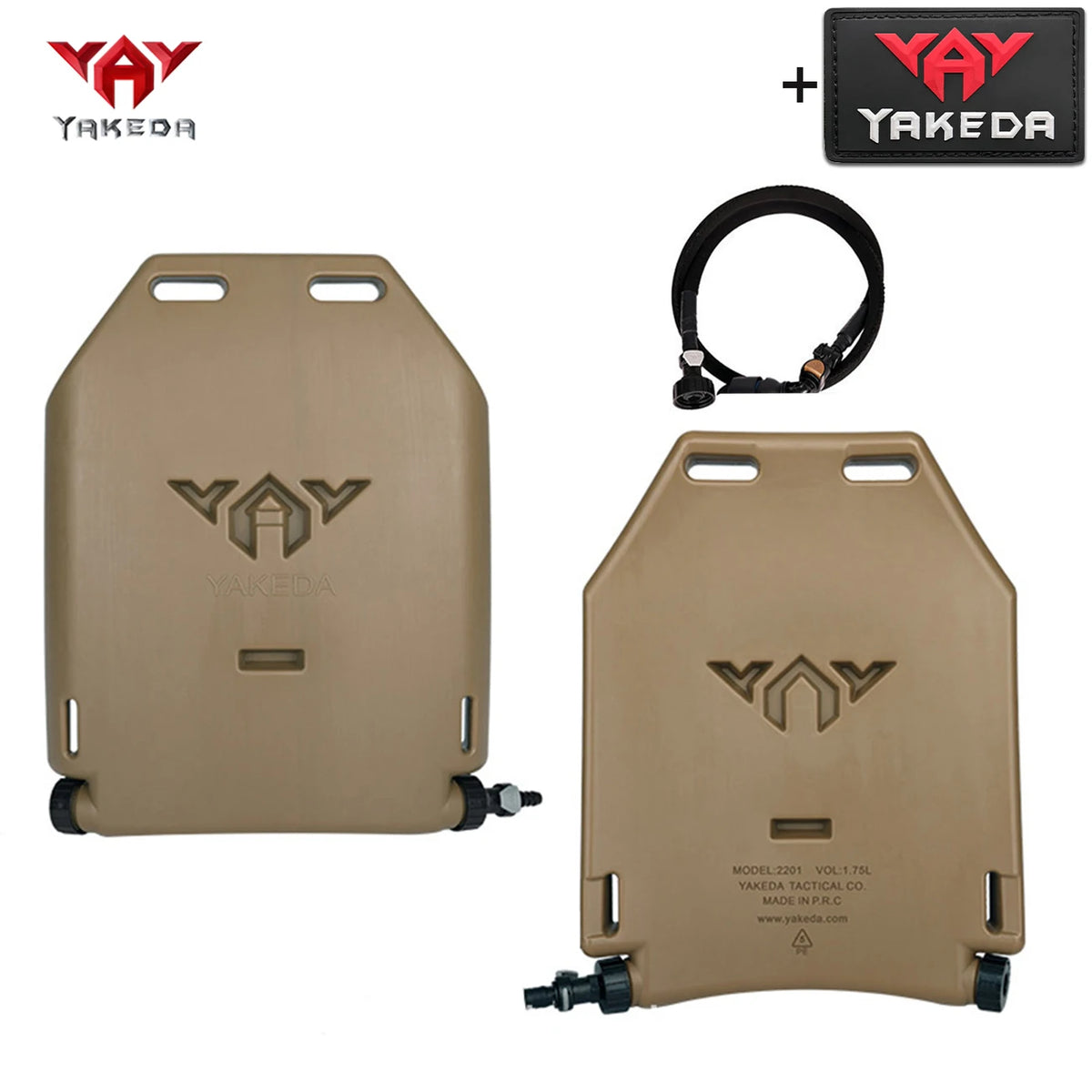 YAKEDA Hunting Vest 1.75L Integrated Water Bag Insert Board with Water Delivery Hose Made of Hard and Lightweight Material