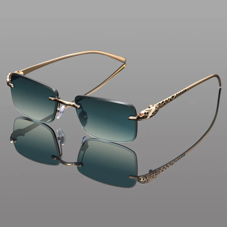 Vintage Rimless Sunglasses Rectangle Fashion Popular Women Brand Designer Sun Glasses Female Eyewear Summer Traveling Oculos