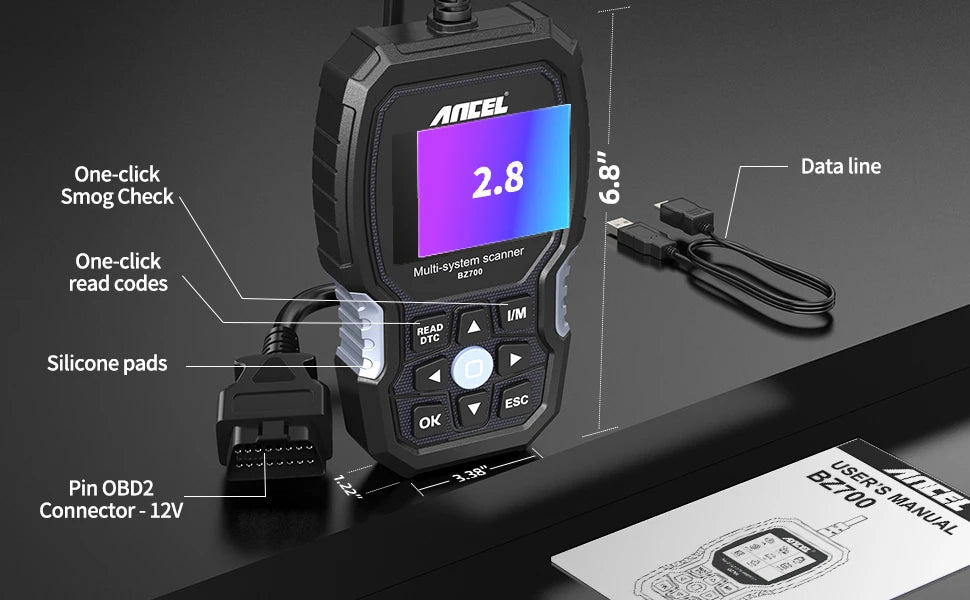 2025 ANCEL BZ700 OBD2 Scanner Engine OBD Code Reader For Mercedes Benz Full System Diagnostic Tool Reset Service Automotive Tool