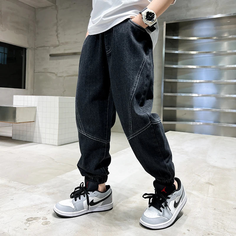Big Boy Jeans Casual Fashion Cool Children's Pants Boys' Baggy Summer Clothing Teenagers Comfortable Fit Kids' Fashion