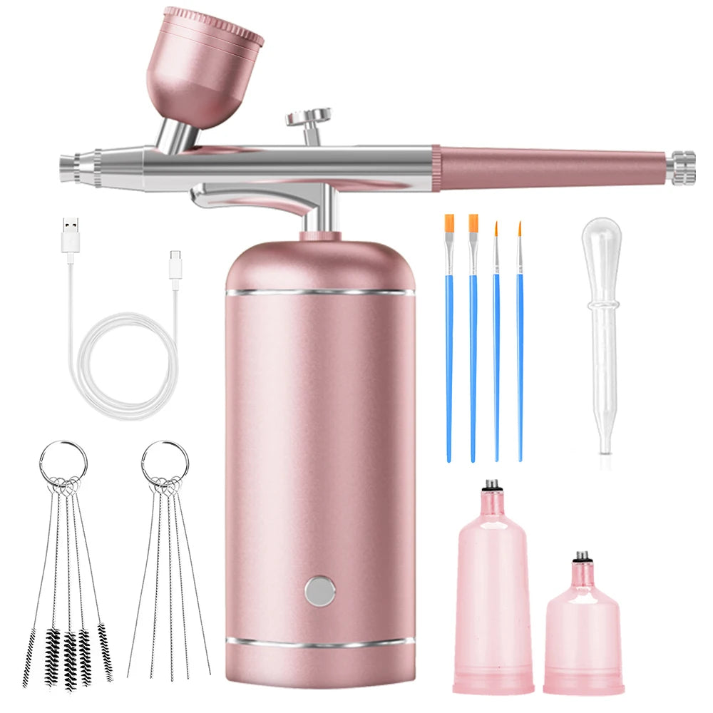 Airbrush with Compressor Mini Spray Gun for Painting Modeling Crafts Wireless Paint Spray Airbrush Painting Kit with Compressor