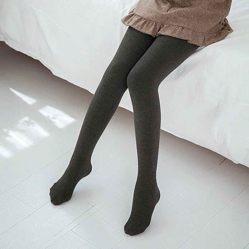 High Quality Winter Fur Girls Leggings Thick Velvet Children Pants Warm Elastic Waist Cotton Kids Girls Trousers