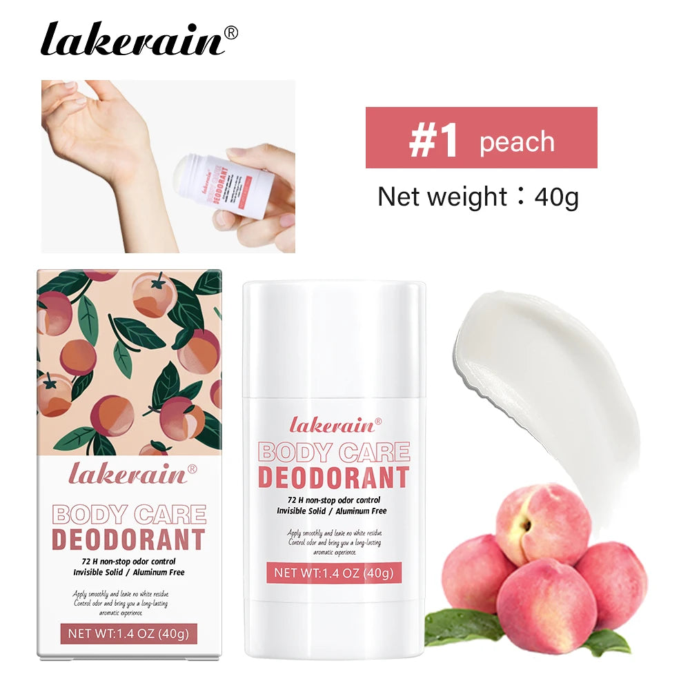 Lakerain Body Care Deodorant Long-Term Odor Control Natural Ingredients Aluminum-Free Sweet Fruity Aroma Full Body Deodorant