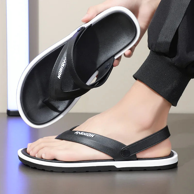 Flip-flops men's fashion trend summer foreign trade cross-border external wear breathable and wear-resistant toes two sandals