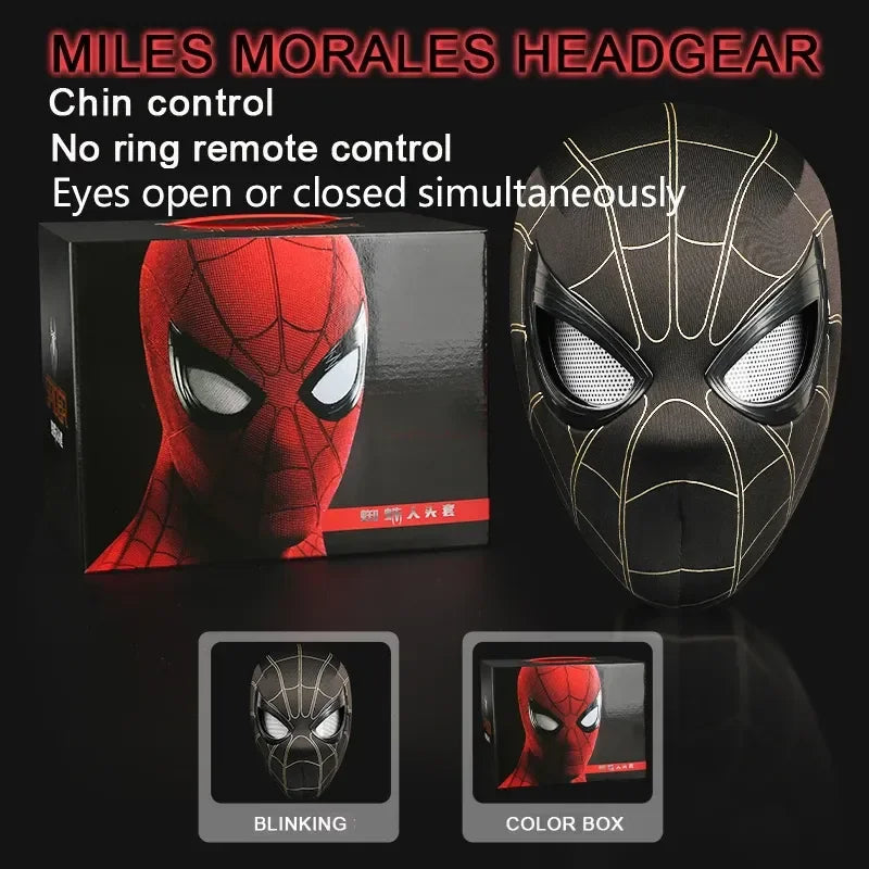 Mascara Spiderman Headgear Mask Cosplay Moving Eyes Electronic Mask Spider Man 1:1 Remote Control Elastic Adults Kidstoys Gift