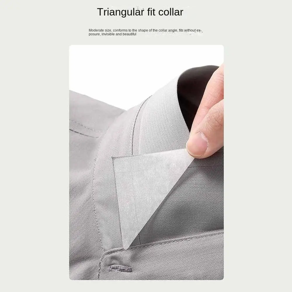 10pcs Disposable Shirt Collar Support Shaping Sticker Anti-roll Collar Stays Shirt Stand Collar Tool Collar Shaper Fixed Pads