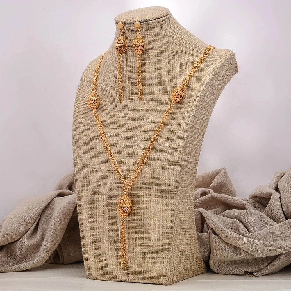 Jewelry Set For Women Gold Plated With Necklace Pendant Nigerian Wedding Jewelry