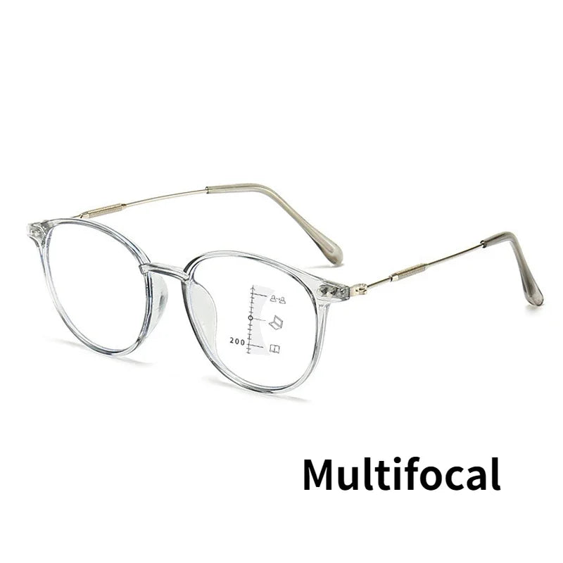 Intelligent Multifocal Reading Glasses Vintage Blue Light Blocking Prescription Presbyopia Eyeglasses Finished Near Far Eyewear
