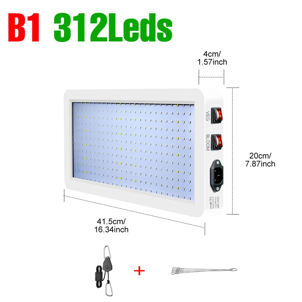 600W LED Grow Lights Full Spectrum Plant Cultivation Lamp 220V Indoor Greenhouse Tent Hydroponics Succulent Vegs Fill Lighting