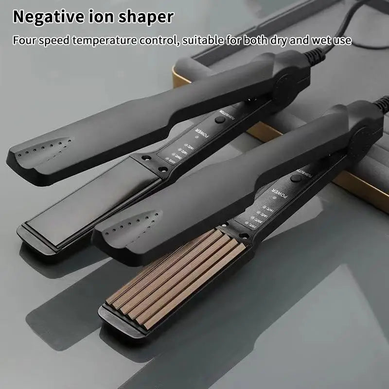 Professional Hair Straightener Curler Crimper Ceramic Corrugated Curling Iron Hair Styler Electric Corrugation Wave Styling