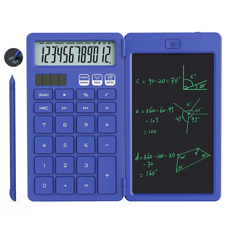 Upgraded Basic Calculator with 6.5 Inch Notepad Standard Calculator Pocket 12 Digits Function 2 in 1 Portable for School Office