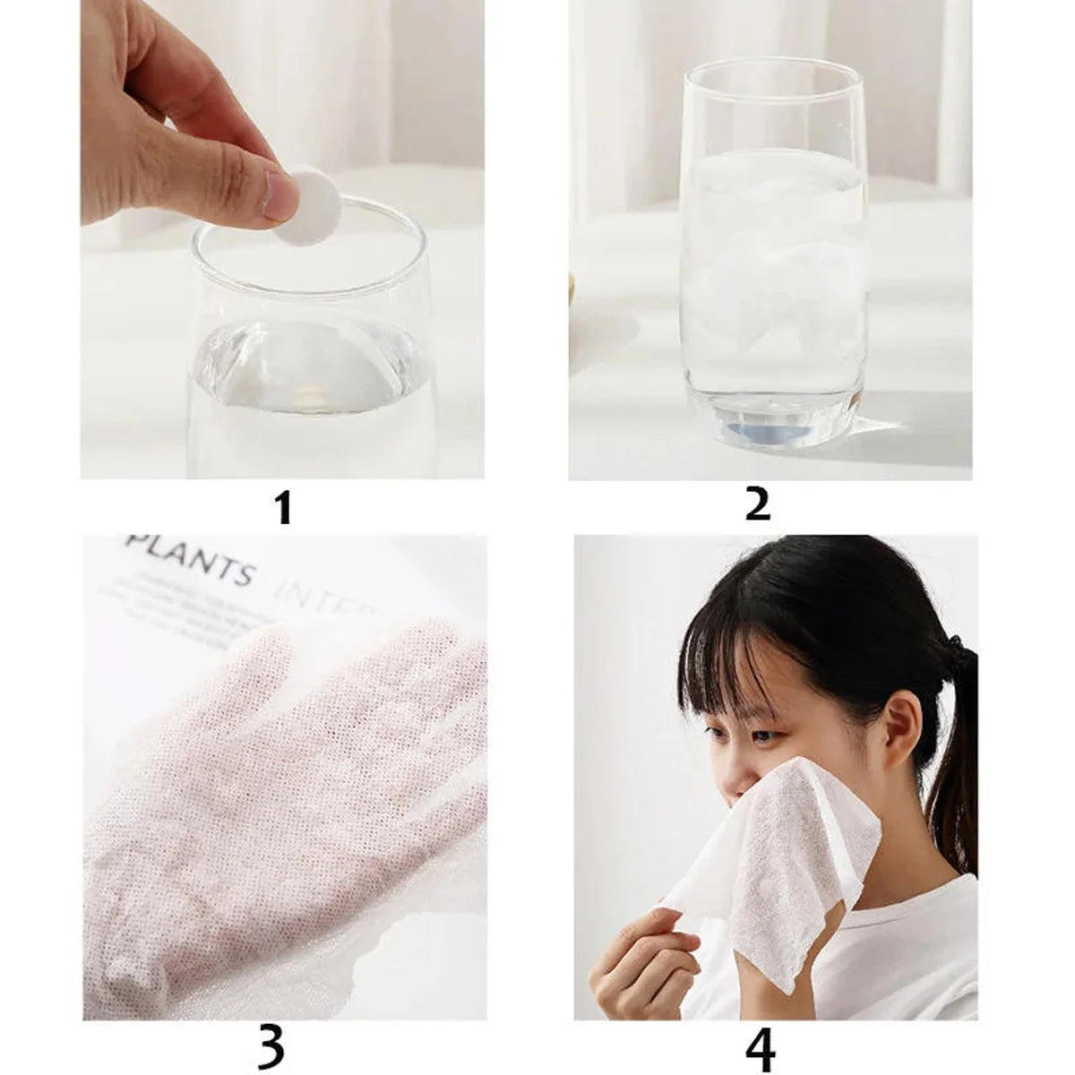 100Pcs Portable Compressed Towel Disposable Face Cleaning Soft Compressed Hand Wipe Towel Non-woven Fabric Makeup Wipes