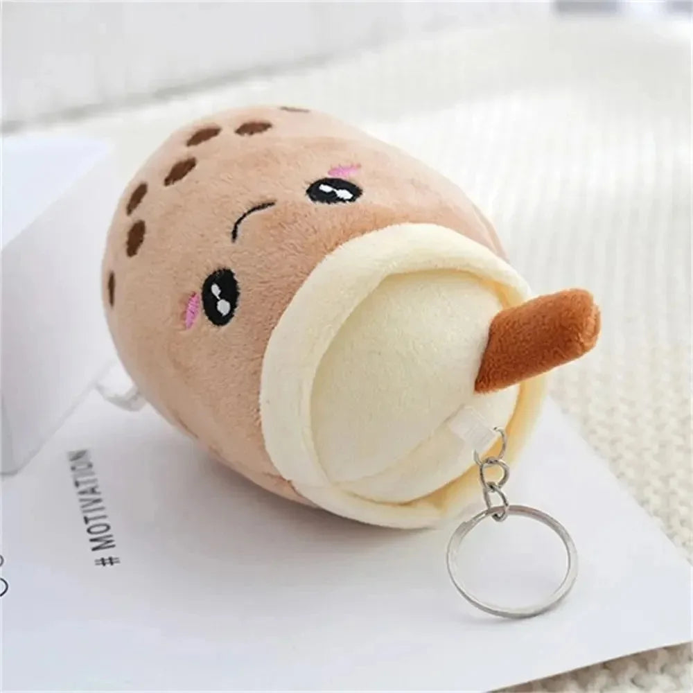 Cute Milk Tea Cup Pet Plush Toy Soft Stuffed Lovely Boba Pearl Design for Dogs Cats Entertainment Interactive Pet Play Supplies