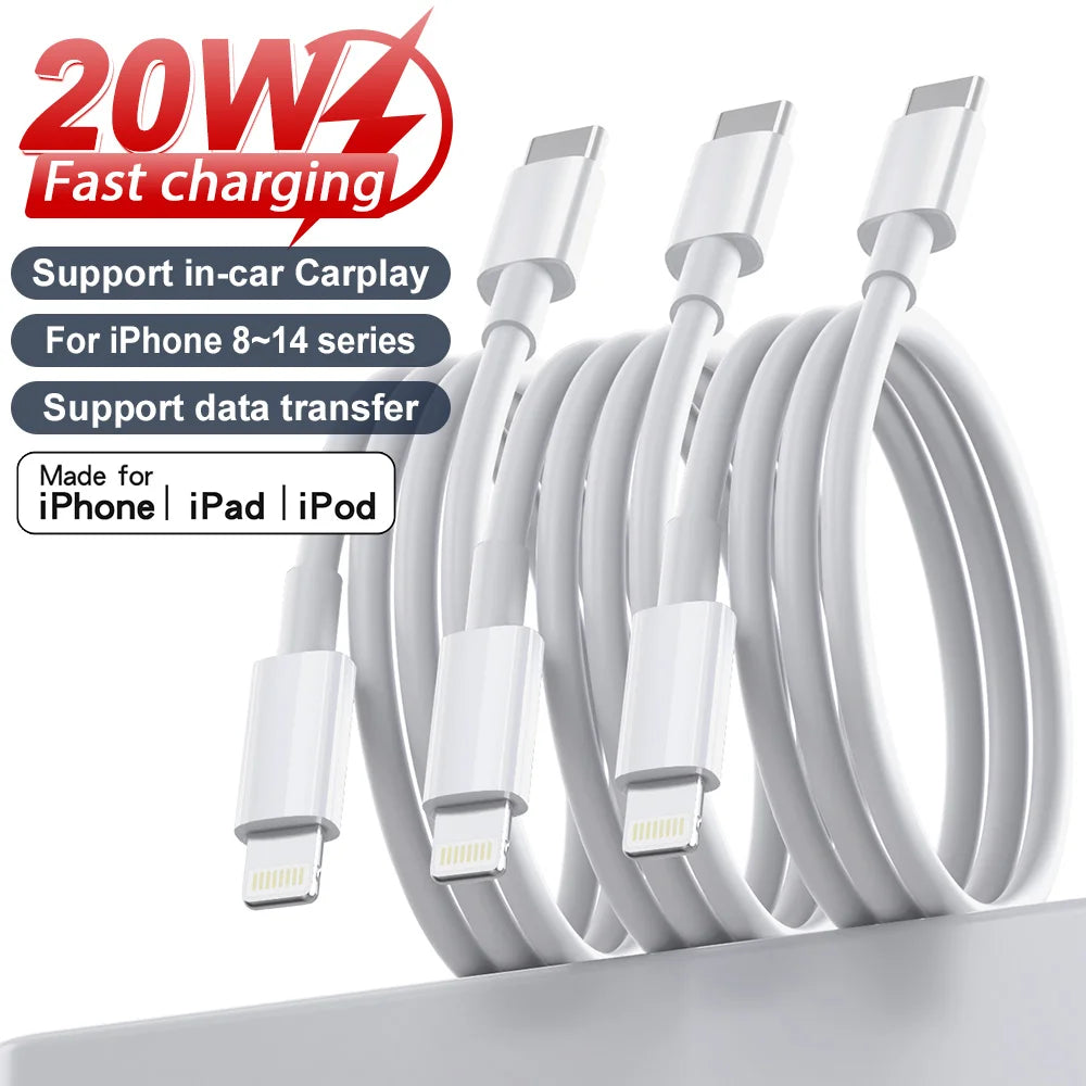 3PCS 5PCS TPE Cable USB C to LIghtning Charging for iPhone Charger Cord Compatible for iPhone 14 13 12 11 Pro Max