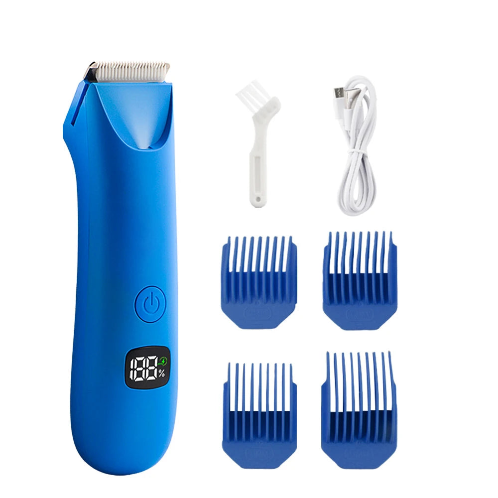 Body Hair & Pubic Hair Trimmer for Men & Women, Painless Electric Body & Bikini Shaver | Waterproof, Type-C Rechargeable Razor