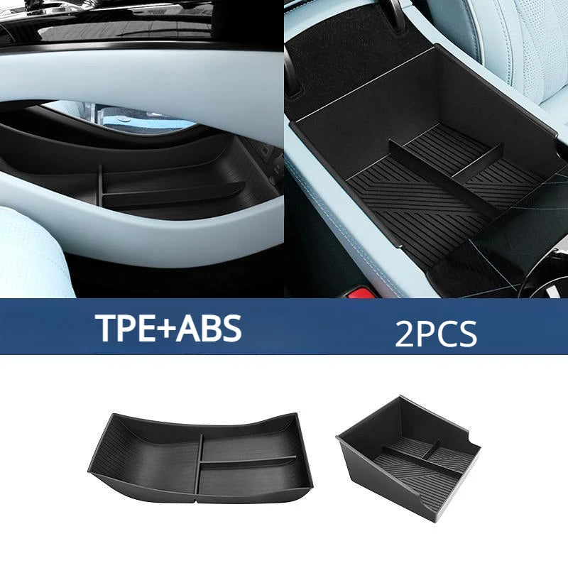 Car Organizer Box for BYD Seal Atto 4 EV 2022~2024 2023 Holder Sundries Packing Central Armrest Control Storage Tray Accessories