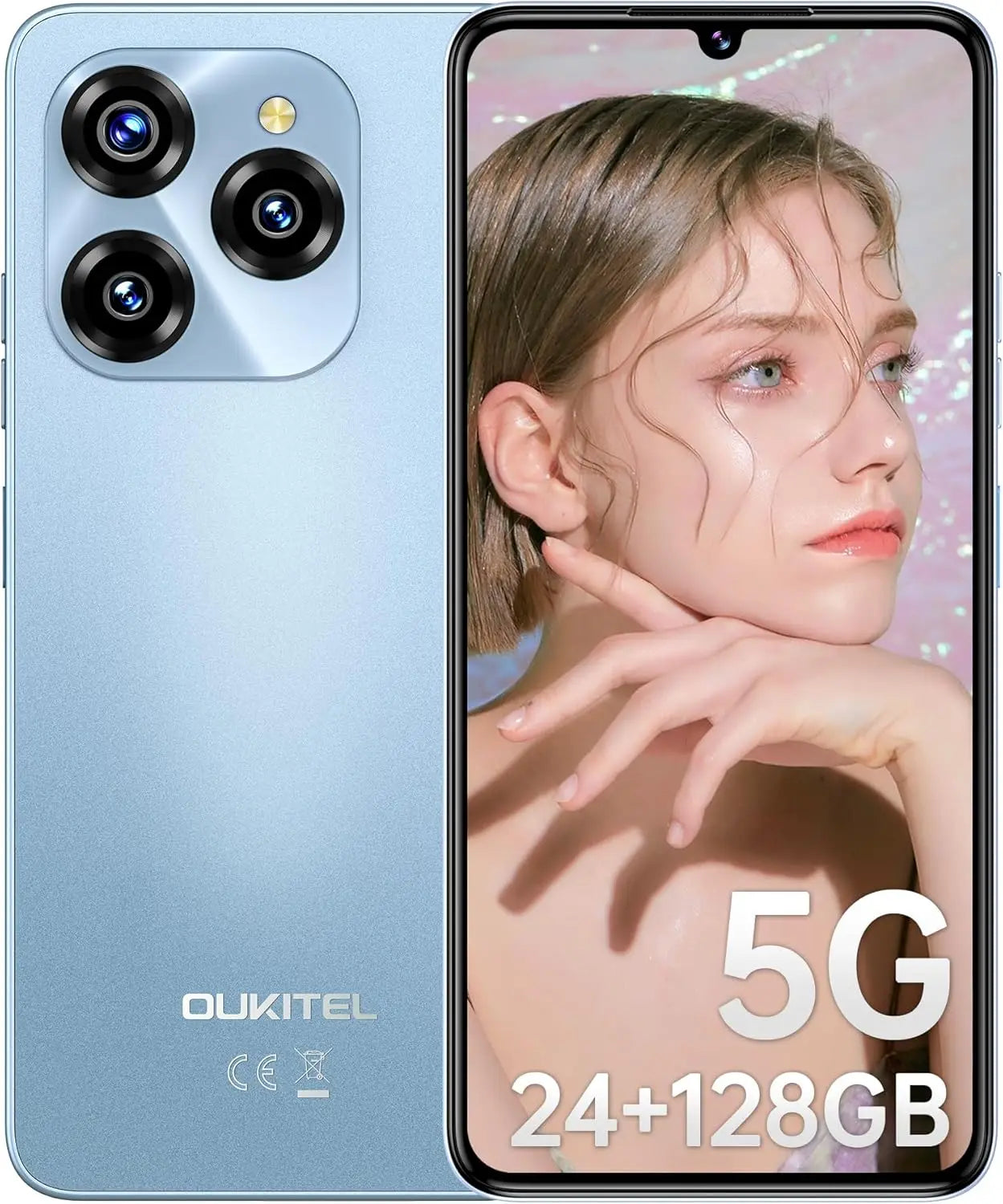 OUKITEL C50 5G Smartphone Without Contract - 24GB+128GB/1TB expandable Mobile Phone Without Contract 6.8 inches 5150mAh Android