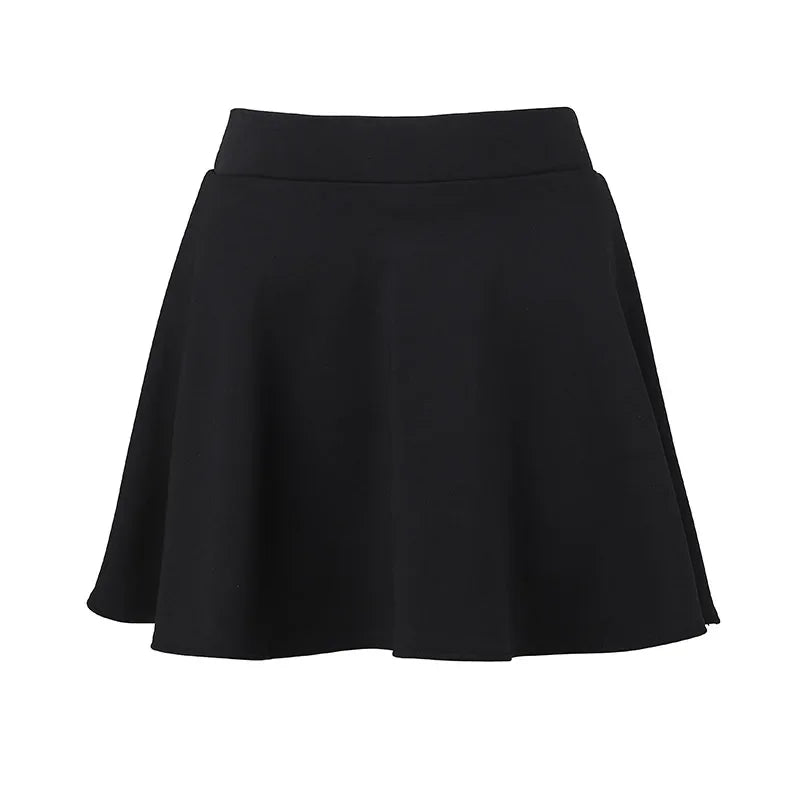 Black Skirts Woman Fashion 2024 Summer Elastic High Waist A-Line Knit Mini Short Red Umbrella Skirt Summer Women's Clothing