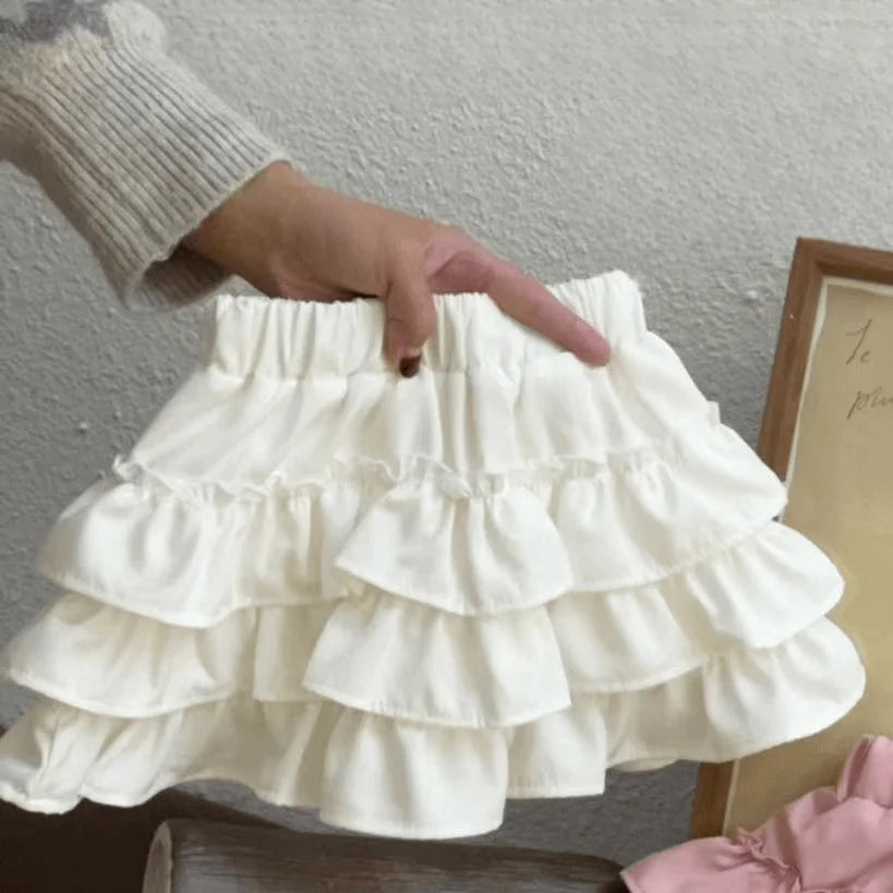 2024 Baby Girls Summer Clothing Cake Skirts With Safty Shorts Fashion Kids Children Birthday Skirt Casual Cute Clothes