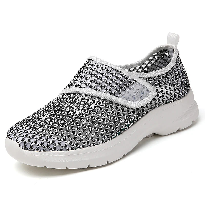 Women Mesh Shoes Summer Sports Black Outdoor Comfortable Loafers Monk Sneakers Girls For Walking Flats Mother Gift