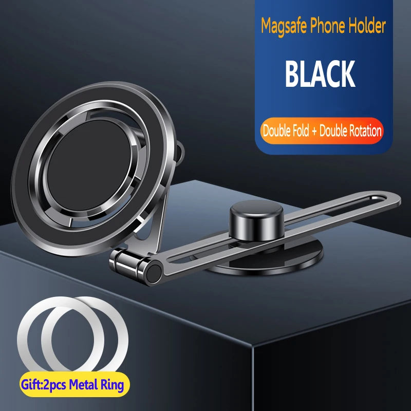 Magnetic Car Phone Holder Adjustable Foldable Telescopic Strong Magnetic GPS Mount Support for IPhone 14 13 12 MagSafe Charger