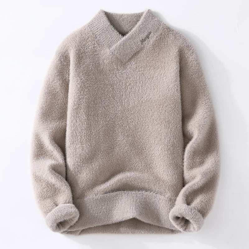 Sweaters men 2025 winter korean style mens warm sweater V-neck men sweaters autumn Men's wool pullovers men full size M-XXXL