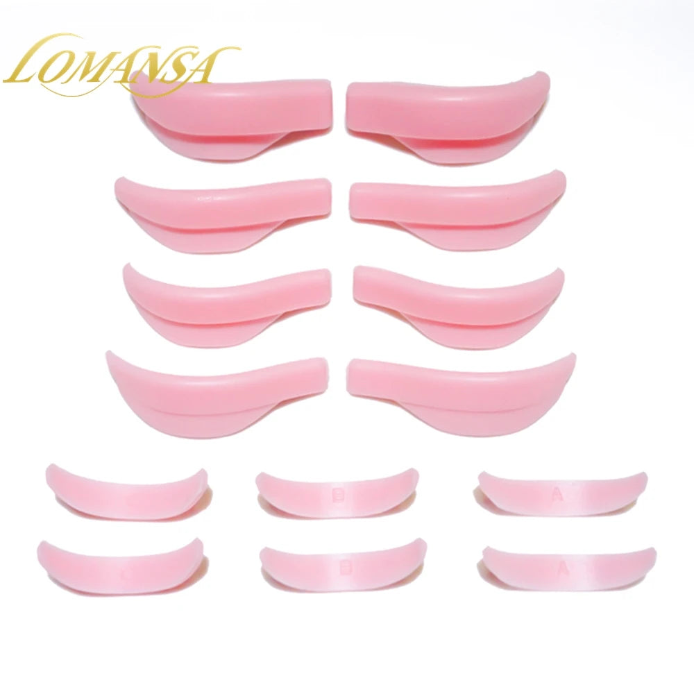 Lomansa 7 Pairs Silicone Eyelash Perming Pad Lash Lifting Kit Recycling 3D Eyelashes Curler Rod Shield Lashes Extension Supplies