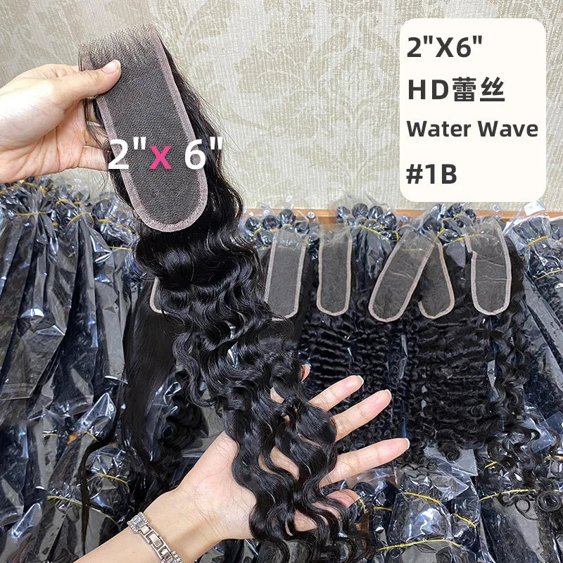 HD Premium 20 Inch 2*6 Lace Closure Burmese Curly Human Hair Full Hand Weaving Brazilian Virgin Remy for Black Women Wig Making