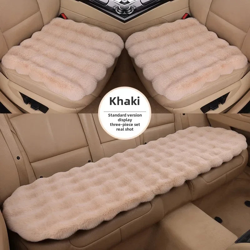 Universal Winter Car Seat Cushion Imitation Rabbit Fur Car Seat Cover Thick Plush Soft and Warm Plush Car Seat Cushion