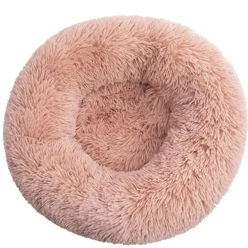 Plush Dog Bed Round Dog Bed Warm and Comfortable Pet Bed Machine Washable Non-Shedding Non-Dented Indoor Winter Pet Products
