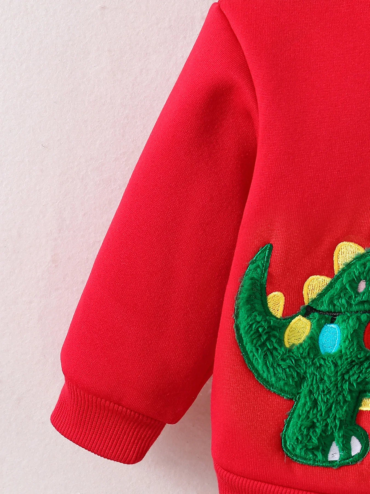Newborn Baby Red Dinosaur Romper 2-Piece Set Hooded Bodysuit Jumpsuits One-pieces Christmas Toddler Outfits