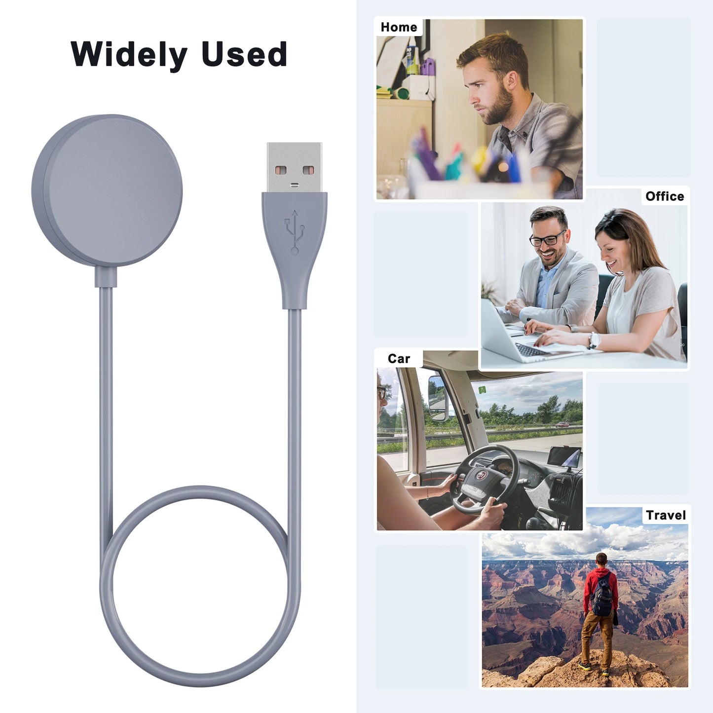 USB Watch Charger For Samsung Galaxy Watch 7 6 5 4 40mm Charging Dock For Galaxy Watch 3 41mm 45mm/Watch 5 Pro 45mm Active 1 2