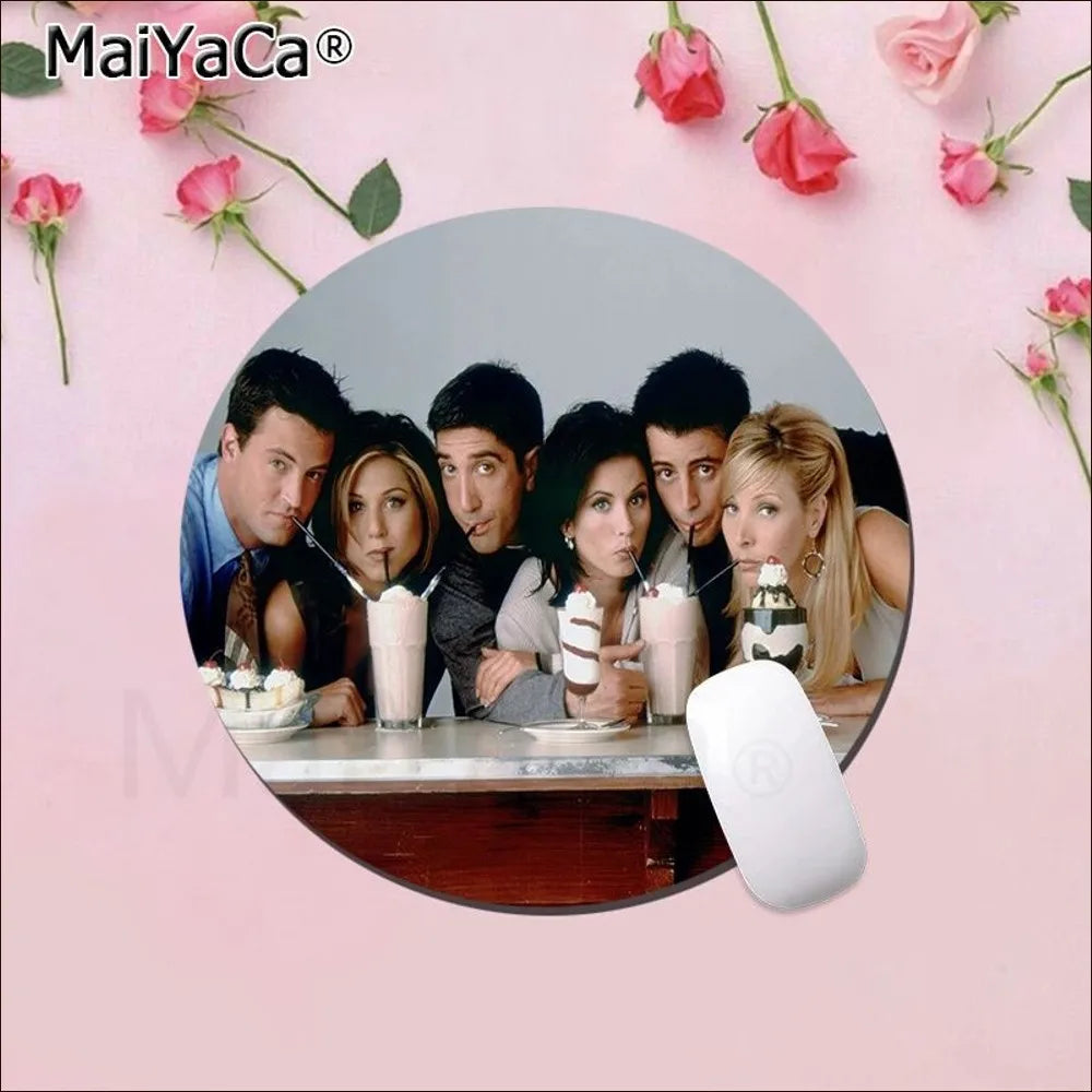 Friends Tv Show Mousepad Round Custom Skin Office Computer Desk Mat Table Keyboard Big Mouse Pad Laptop Cushion Desk Accessories