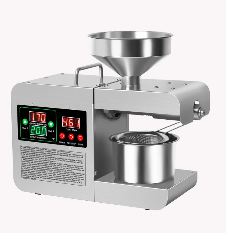 DIVEDEER Oil Press Home Automatic Multifunctional Commercial Oil Dreg Peanut New Oil Machine Intelligent Oil Press Machine X8S