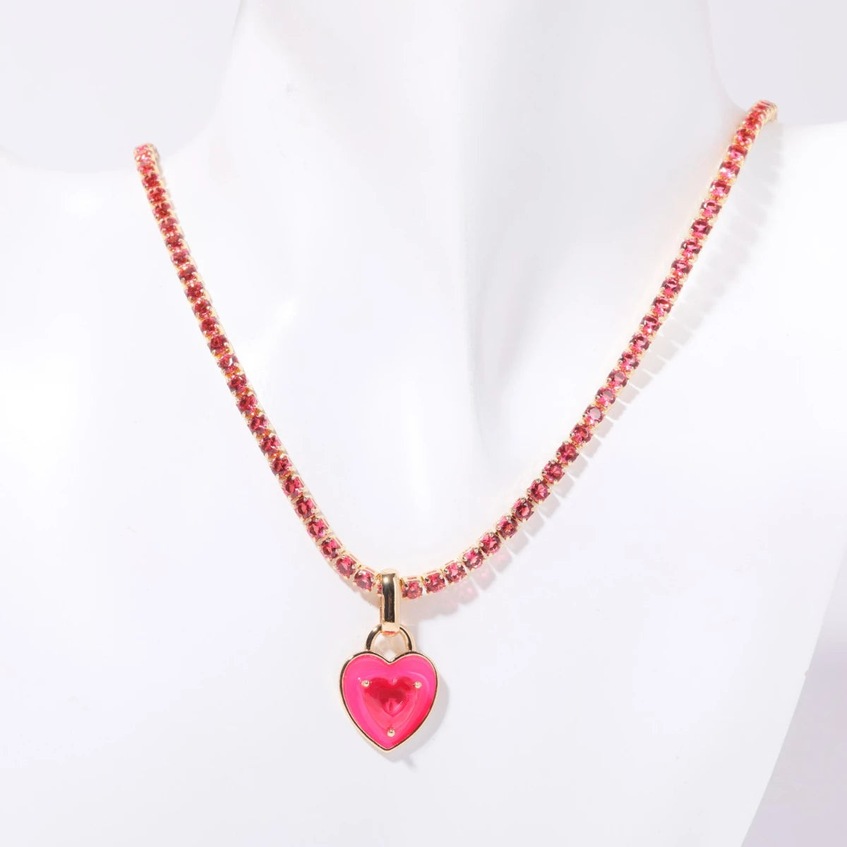 Mesh Chain Colored Zircon Necklace Jade Zircon Chocolate Short Necklace Gold Plated Color Preserving