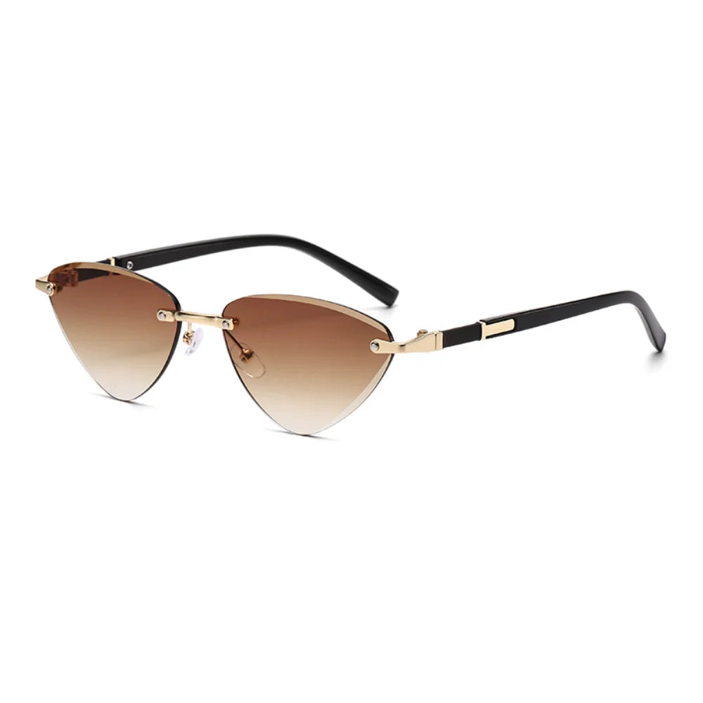 Trendy Rimless Small Rectangle Sunglasses Men Women Fashion Luxury Brand Square Frameless Sun Glasses Retro UV400 Shades Goggles