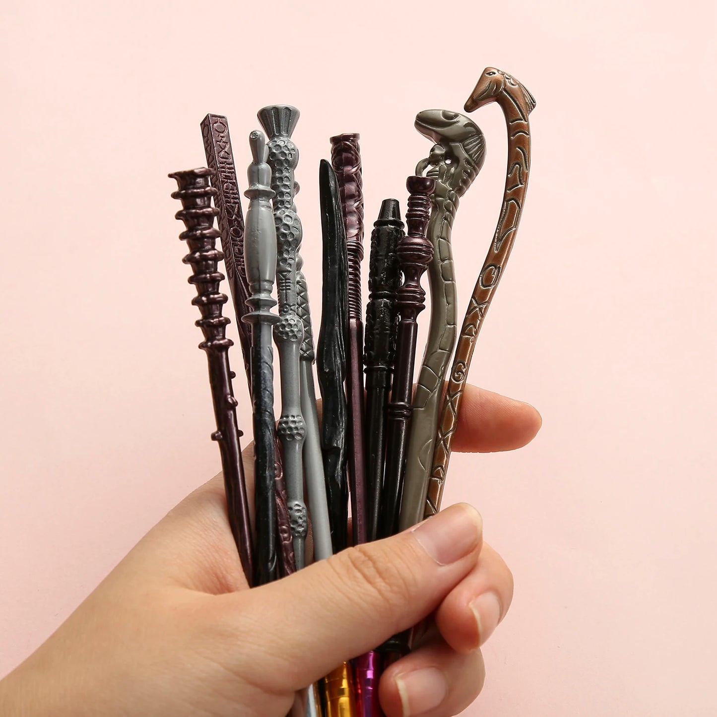 11pcs Harry Potter Series Wand Makeup Brush Set Vintage Metal Makeup Brush Eyeshadow Brush Birthday Party Gift Professional Eye