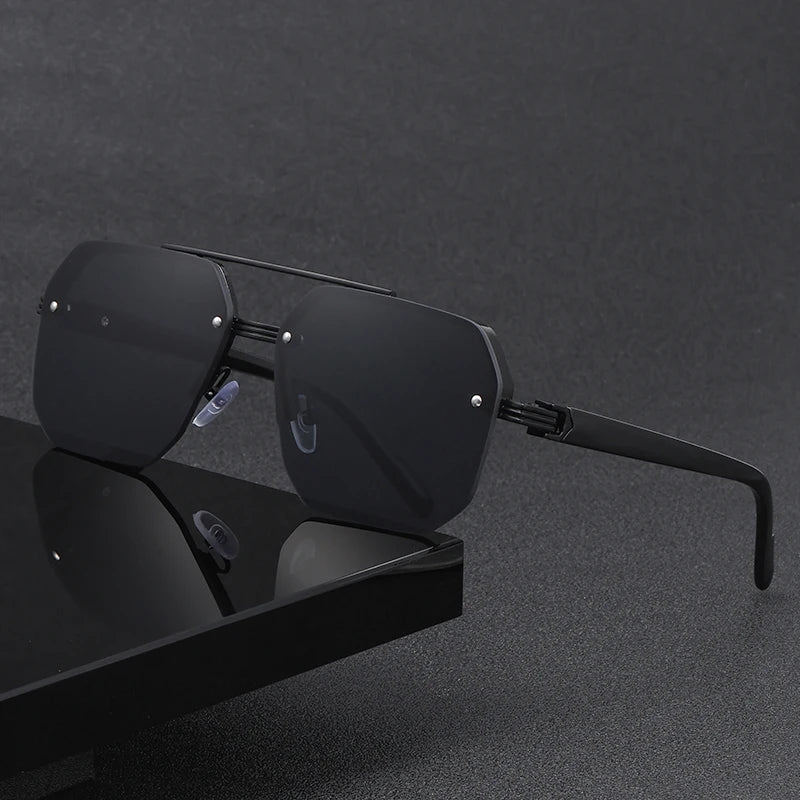 Rimless Sunglasses Rectangle Fashion Popular Women Men Shades Small Square Sun Glasses for Female Male Summer Traveling Oculos