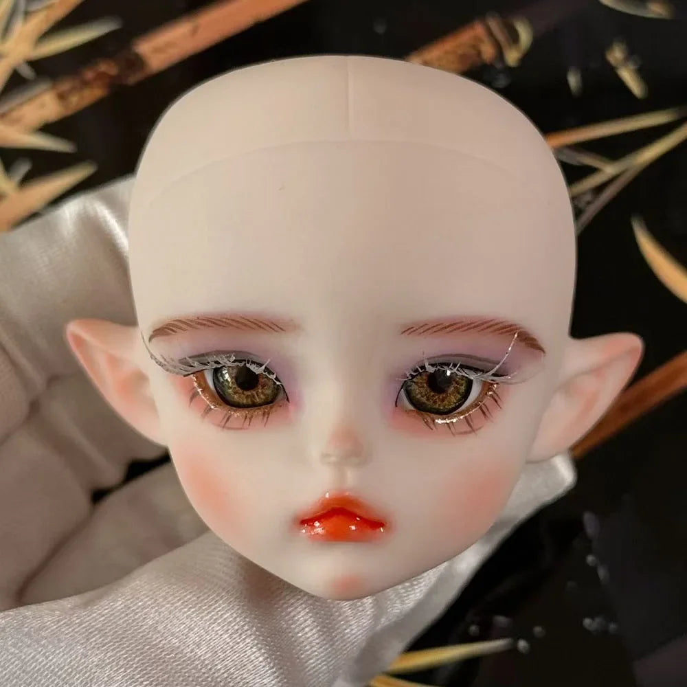 Cute 1/6 BJD Doll Head Handmade Elf Makeup Dolls White Eyelash 30cm Doll Kids Toy Gift Dolls for Girls