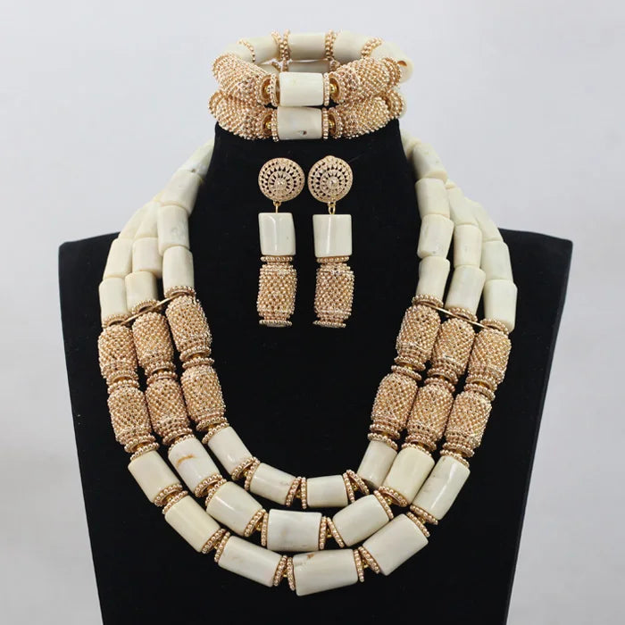 Big Real Coral Bead Traditional Nigerian Wedding African Coral Beads Jewelry Set Women Party Anniversary Gift Jewelry CNR885