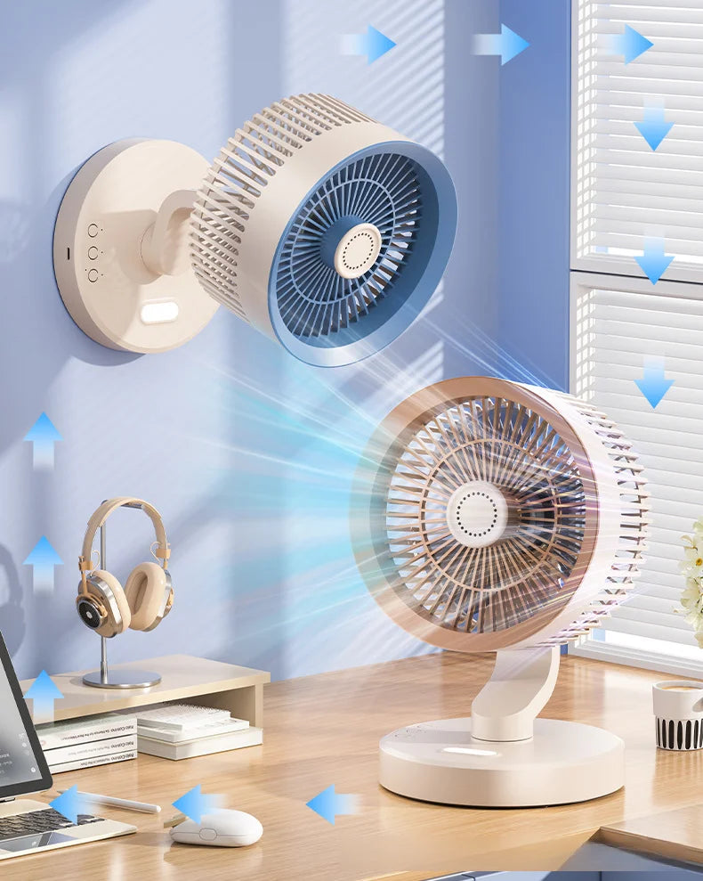 Desktop Wall Mounted Circulating Fan Multifunction Shaking Head Remote Control Quiet Cooling Fan For Home Office And Student