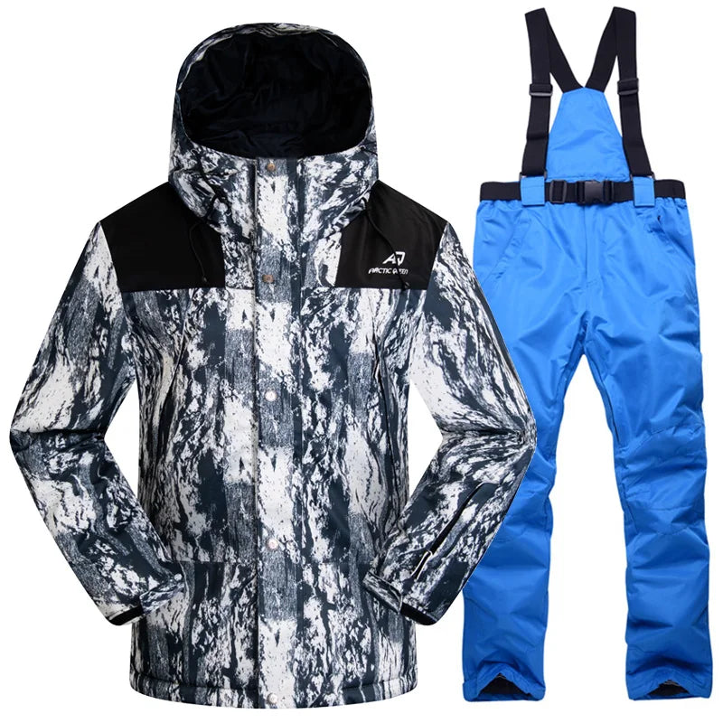 Winter Ski Suit for Men Outdoor Sports Warm Windproof Waterproof Snow Jackets Pants Male Ski Equipment Snowboard Jacket SK032