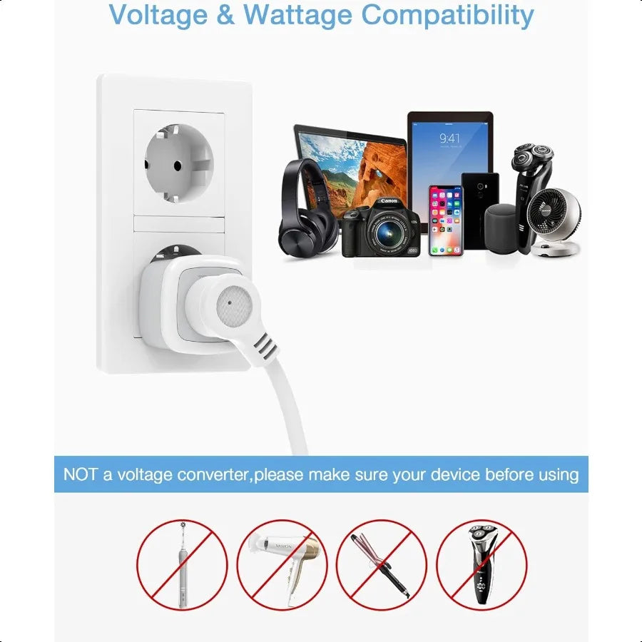 Small Power Strip Extension Cord with 2 AC Outlets 3 USB Ports Mini Desk Charging Station for Cruise Travel Office School Dorm