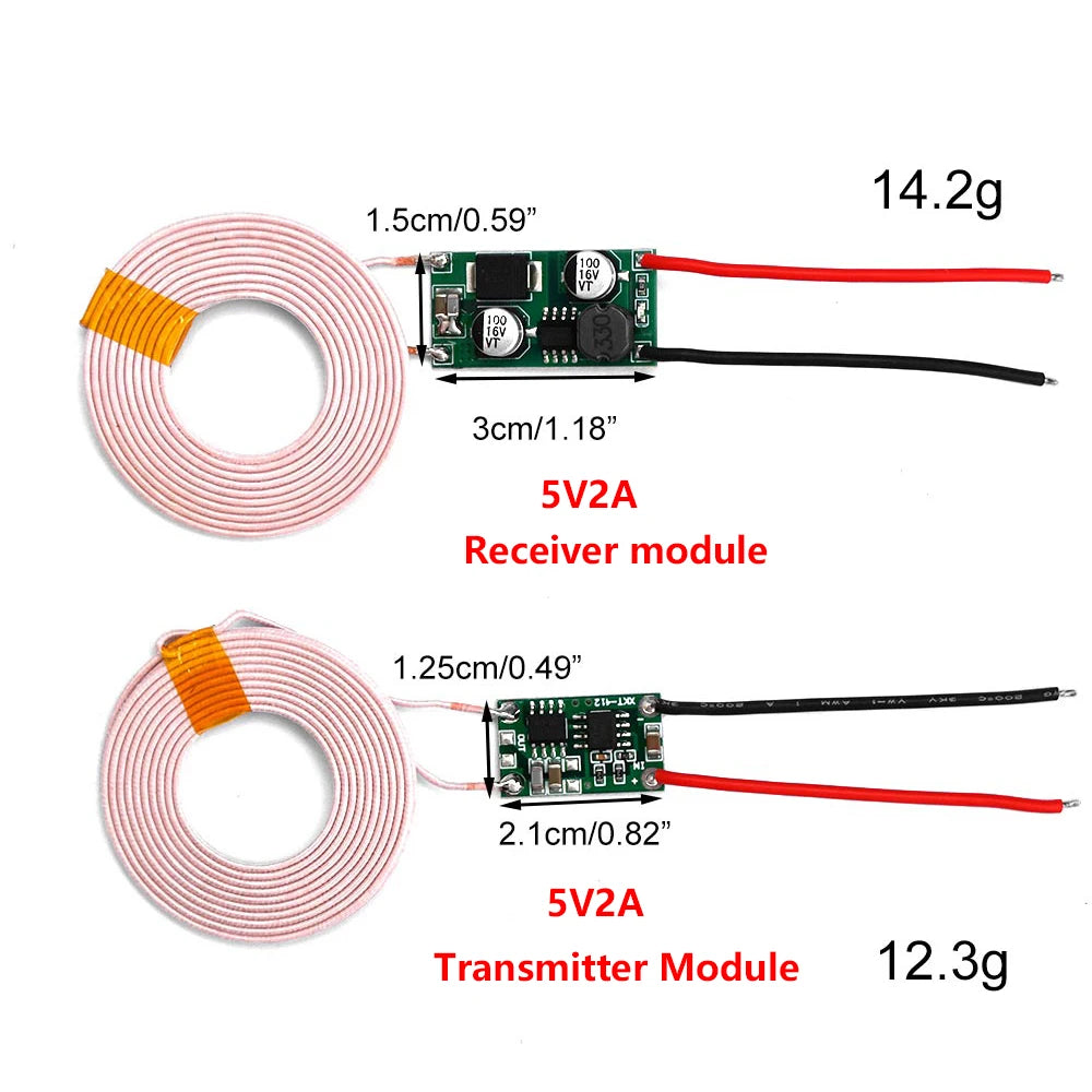 5V 1A/5V2A Wireless Power Supply Module Wireless Charger Module Transmitter Receiver Terminal Circuit Board Module for DIY Phone