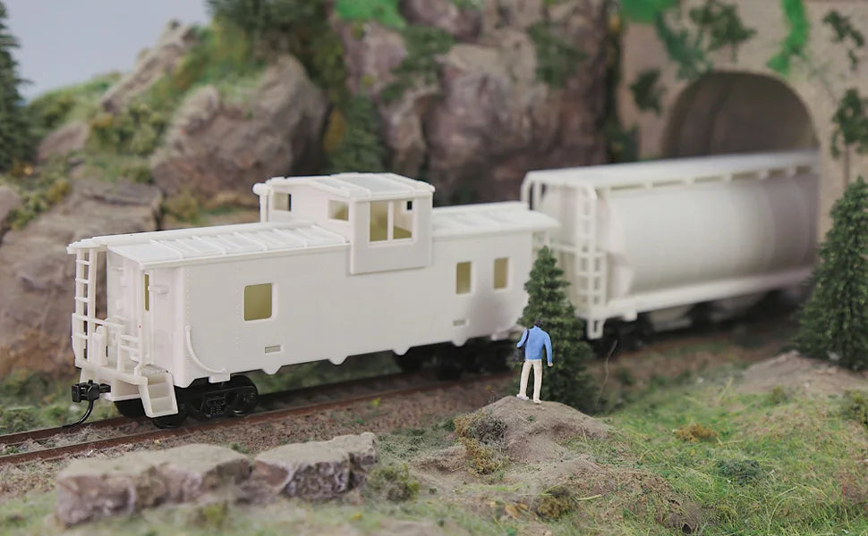 Evemodel 1pc HO Scale 1:87 Blank Unassembled 36' Wide Vision Caboose Model Wagon C8763JJ