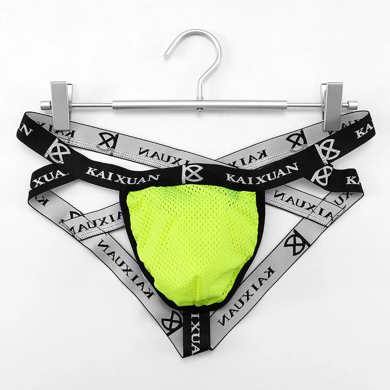 Kaixuan Jockstrap Gay Men Underwear Sexy String Tanga Hombre Cuecas Masculinas Cotton Breathable Thong Penis Pouch