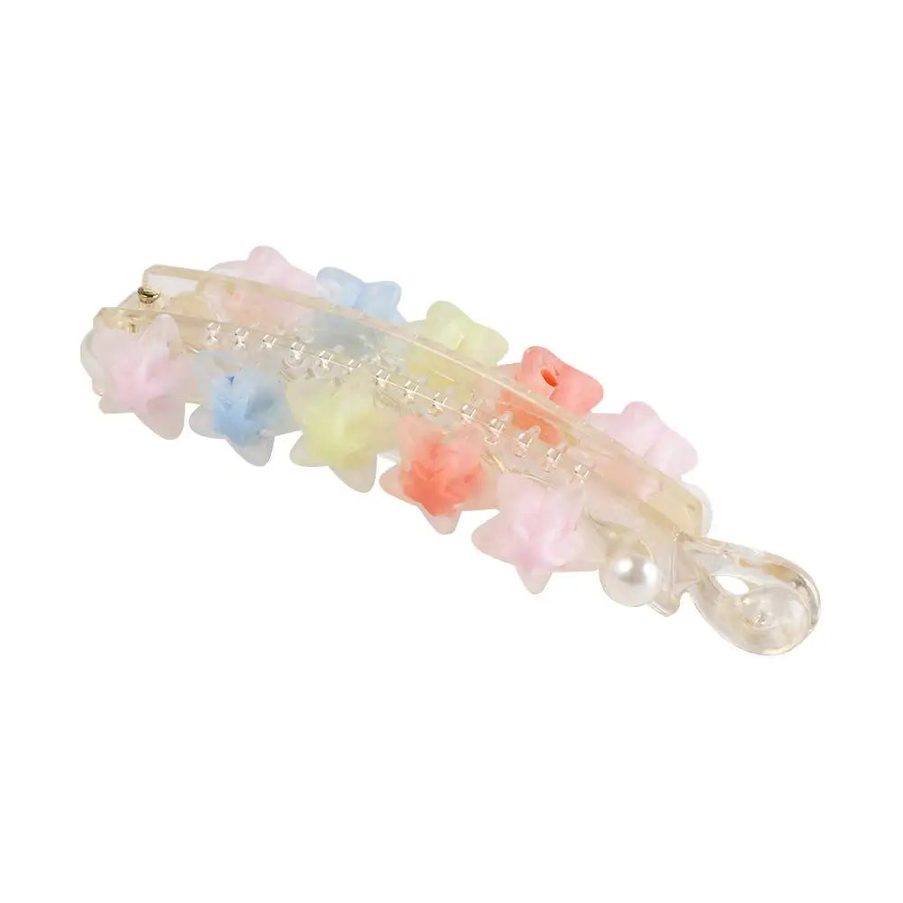 Hair Accessories Acrylic Hair Clips Colorful Love Heart Claw Clips Frosted Star Ponytail Holders Girl