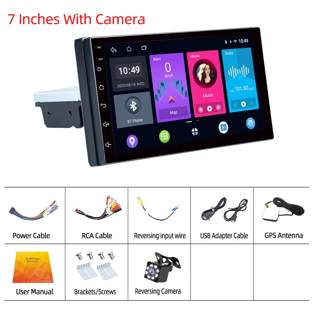 7"/9" 1 DIN Android 11 Car Radio Stereo Multimedia Video Universal Player 2G 32G WIFI GPS Bluetooth Mirror Link