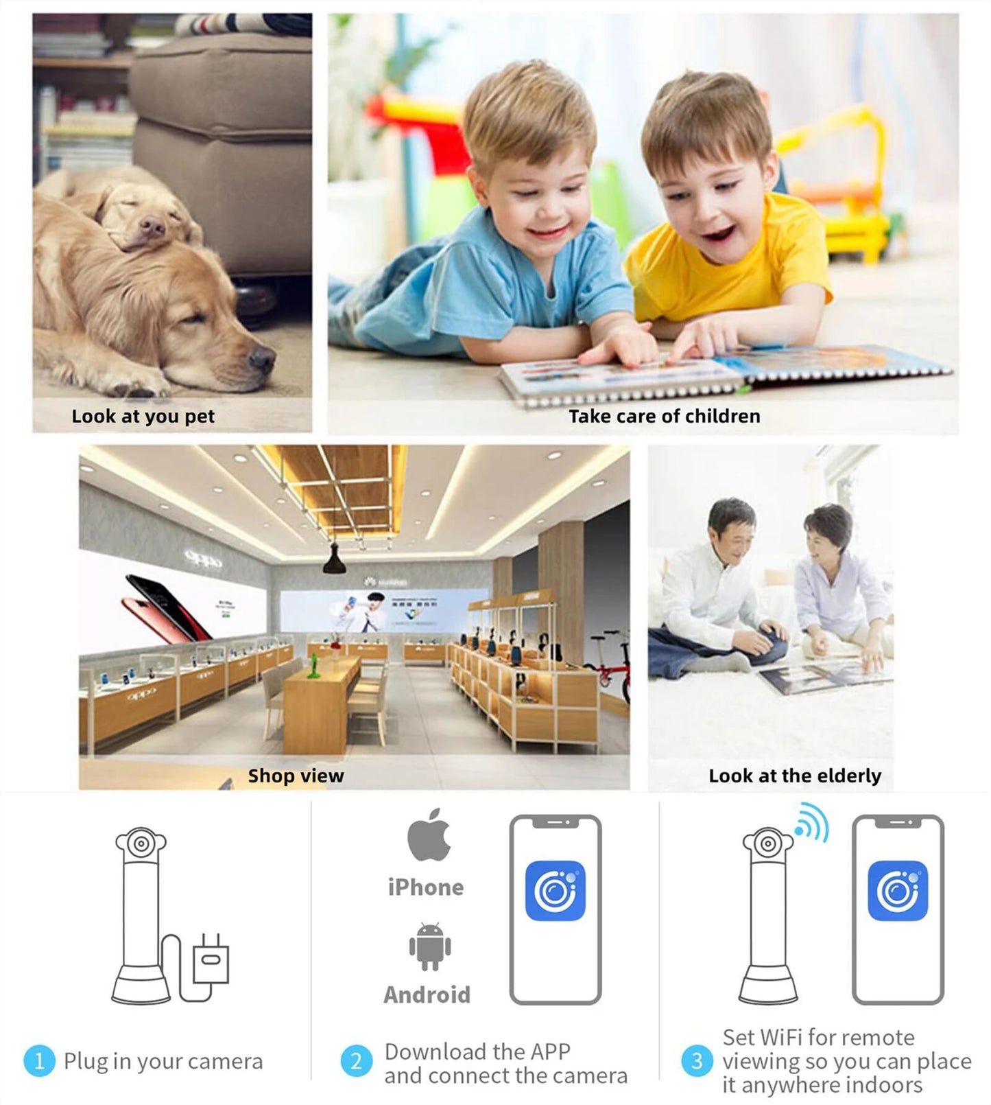 Mini WiFi Camera 1080P HD Baby Monitor Indoor Surveillance Night Vision Motion Detection Wireless IP Camera Security