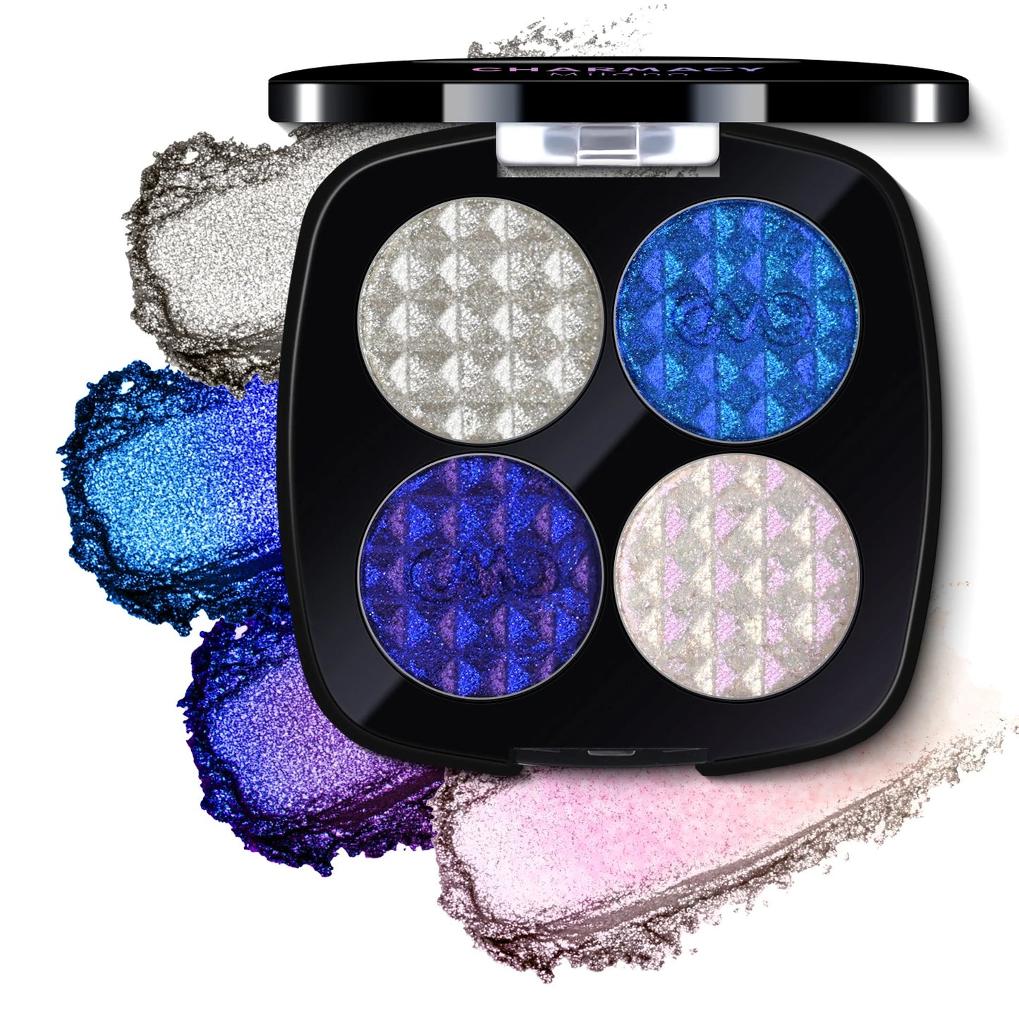 CHARMACY 4 Colors Duochrome Eyeshadow Palette High Pigment Vegan Glitter Multichrome Long-lasting Smooth Eye Shadow Makeup